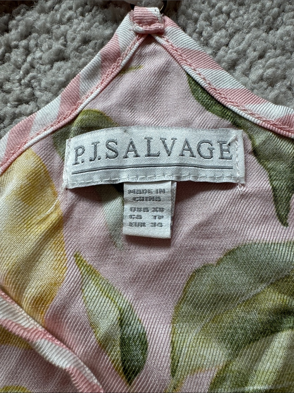 PJ Salvage Pink Stripes with Lemon Print Cotton Camisole & Shorts Sleep Set- XS - Picture 4 of 7